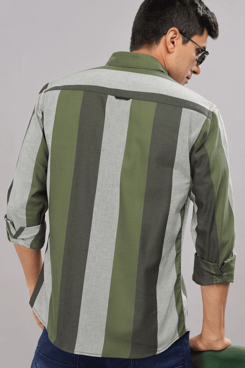 Silver Green Stripes - Full-Stain Proof