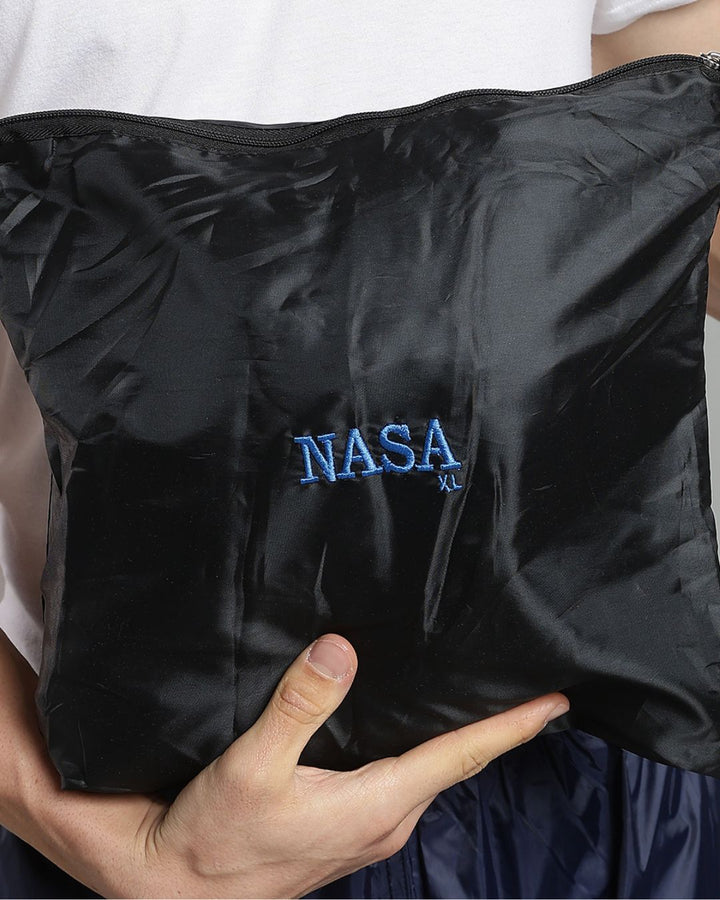 NASA Black with Blue - Rain Jacket with Pant