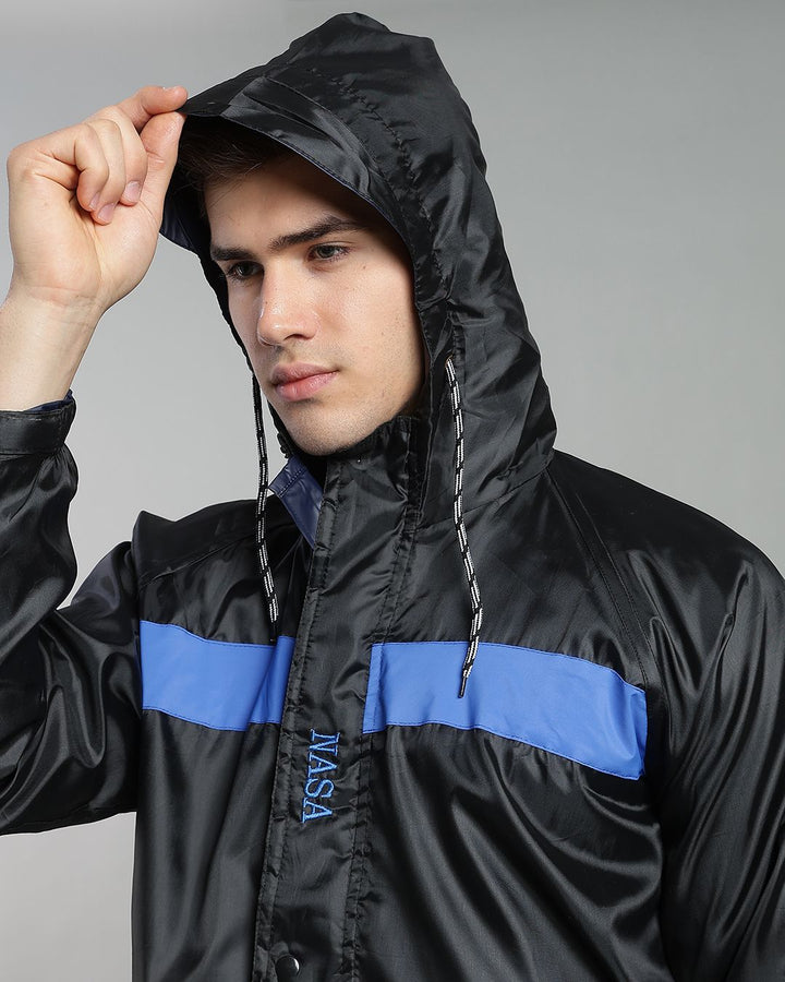 NASA Black with Blue - Rain Jacket with Pant