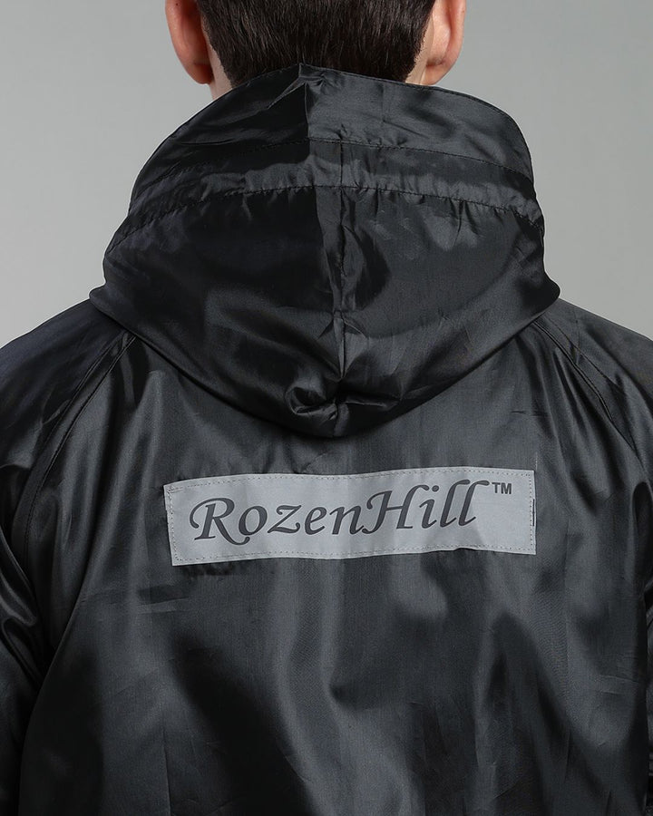 NASA Black with Teal - Rain Jacket with Pant