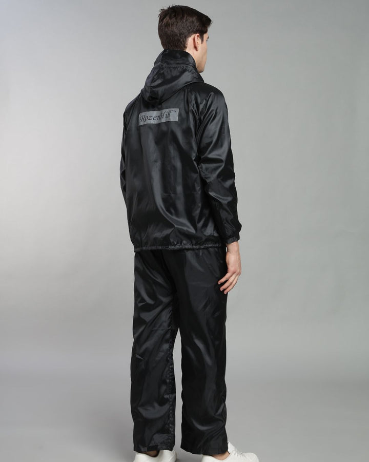 NASA Black with Blue - Rain Jacket with Pant