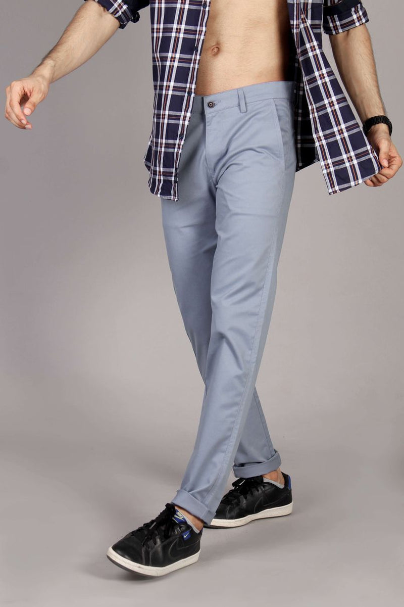 Bluish Grey - 2 way stretch - COTTON PANT