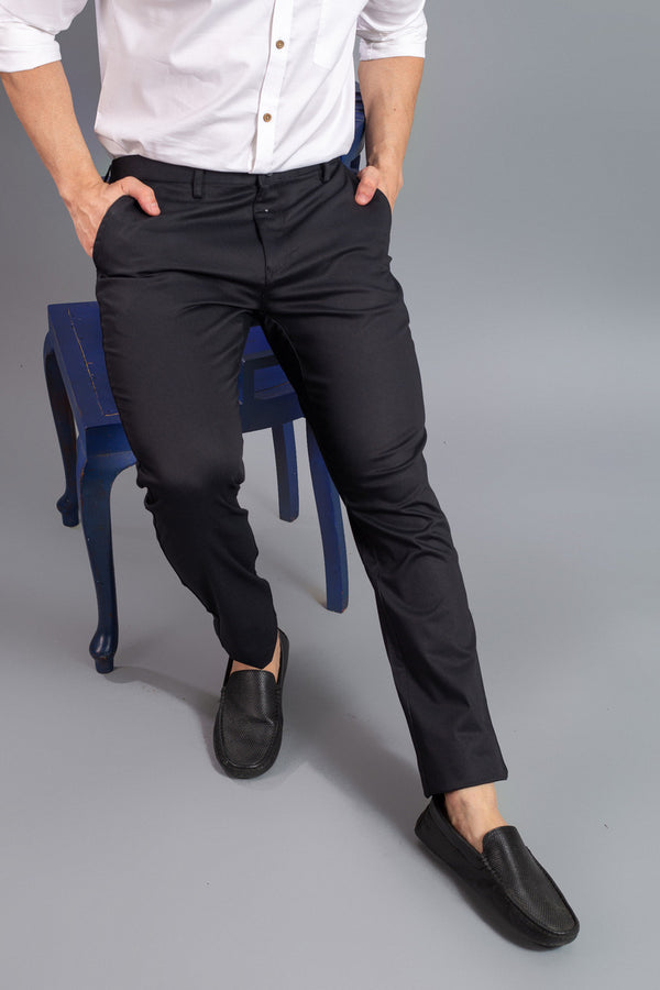 Panther Black Dotted - 2 way stretch - COTTON PANT