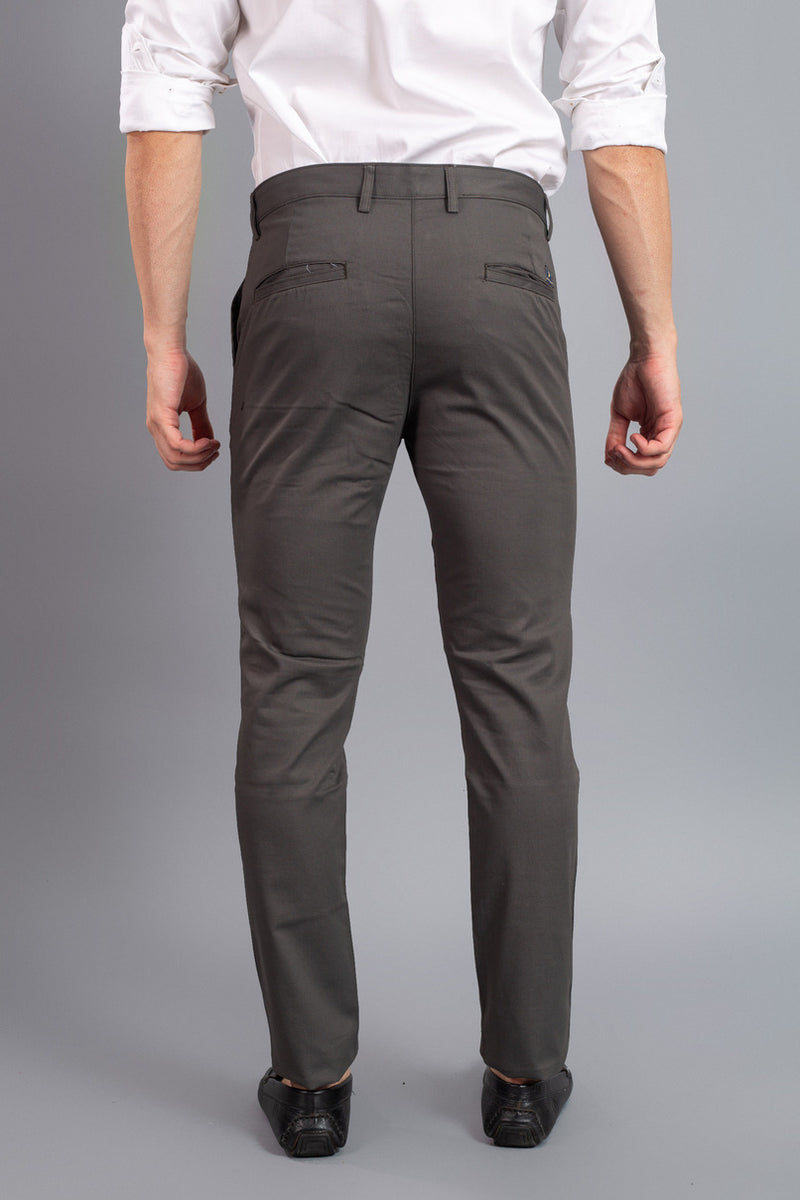 Grey Printed - 2 way stretch - COTTON PANT