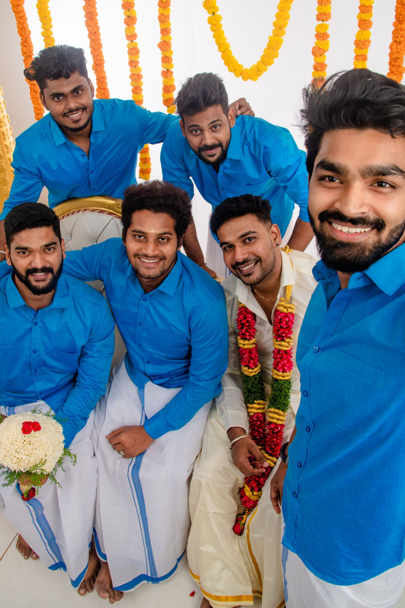 Cool Blue - Group Shirt and Matching Dhoti
