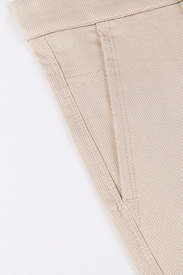 Cream Printed - 2 way stretch - COTTON PANT