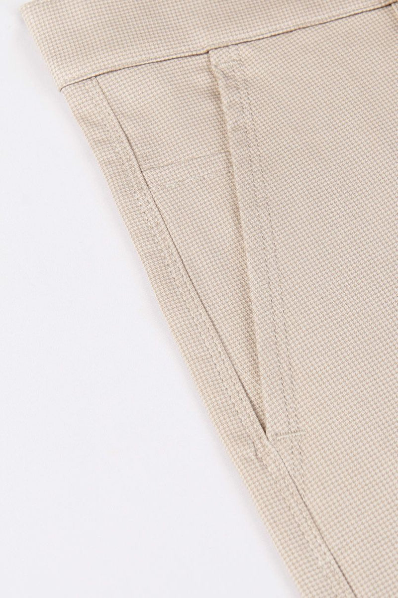 Cream Printed - 2 way stretch - COTTON PANT