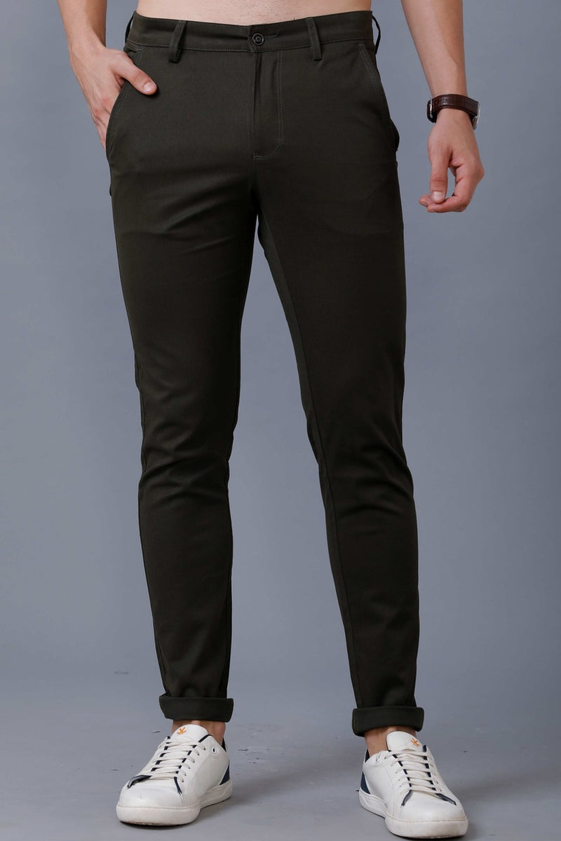 Dark Green - 2 way stretch - COTTON PANT