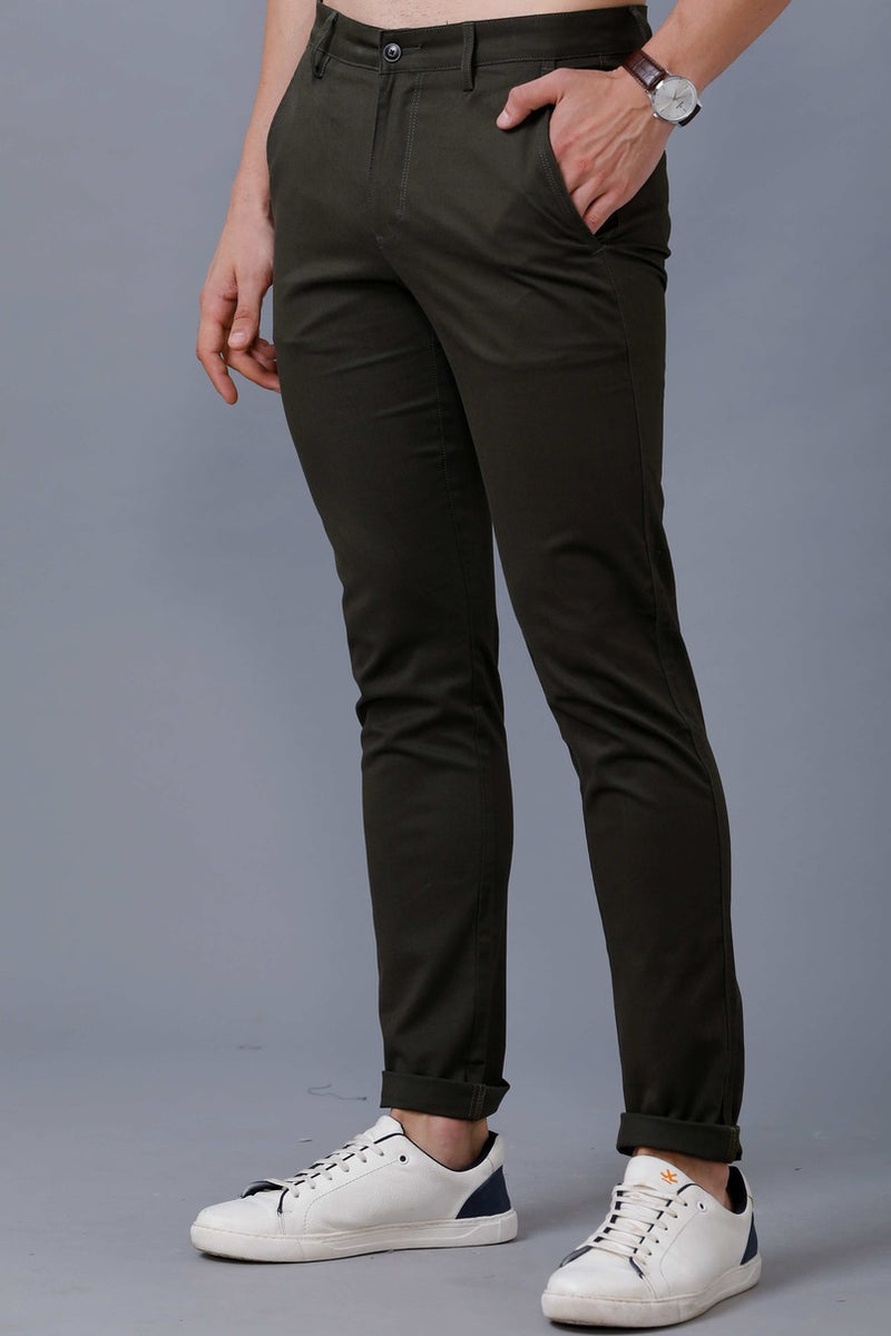 Dark Green - 2 way stretch - COTTON PANT