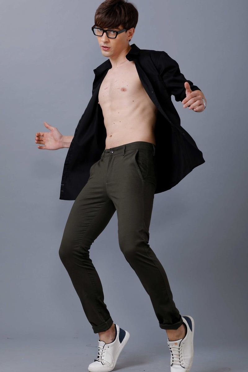 Dark Green - 2 way stretch - COTTON PANT