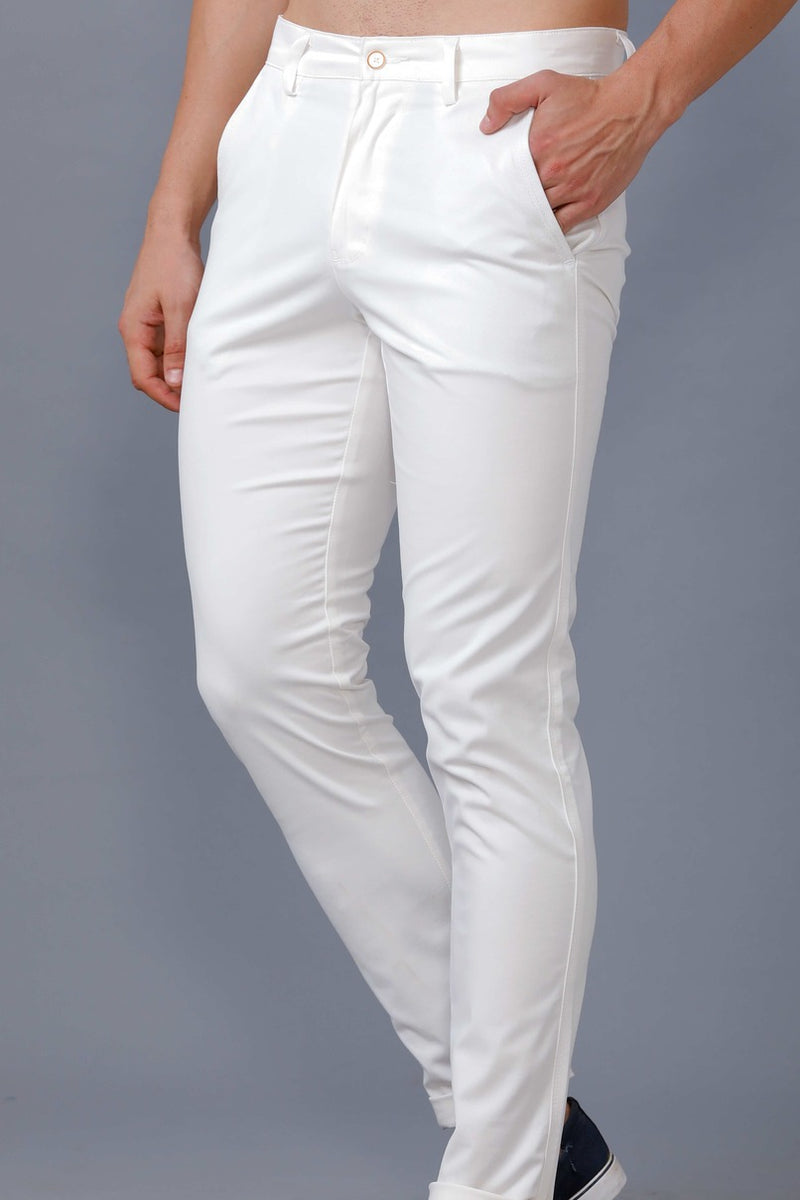 Urbano Fashion Chinos  Buy Urbano Fashion Men White Grey Cotton Slim Fit  Casual Chinos Trousers Stretch Online  Nykaa Fashion
