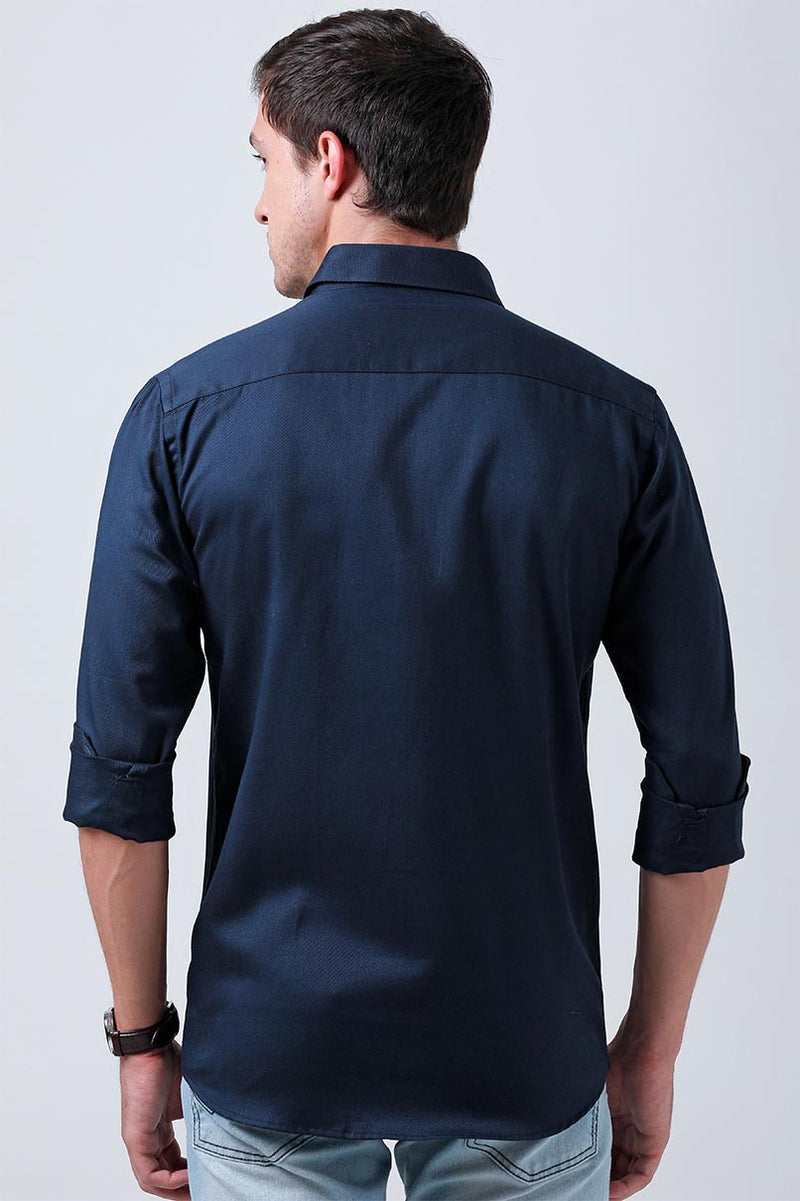 Navy Blue Solid-Full-Stain Proof