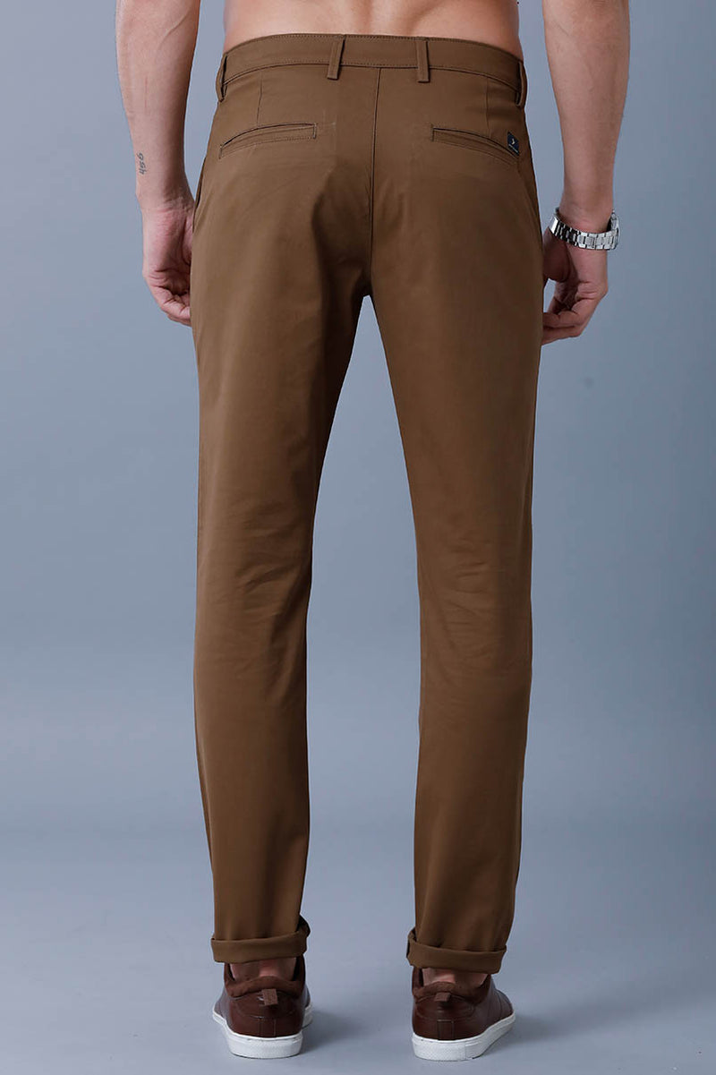 BROWN - 2 way stretch - COTTON PANT