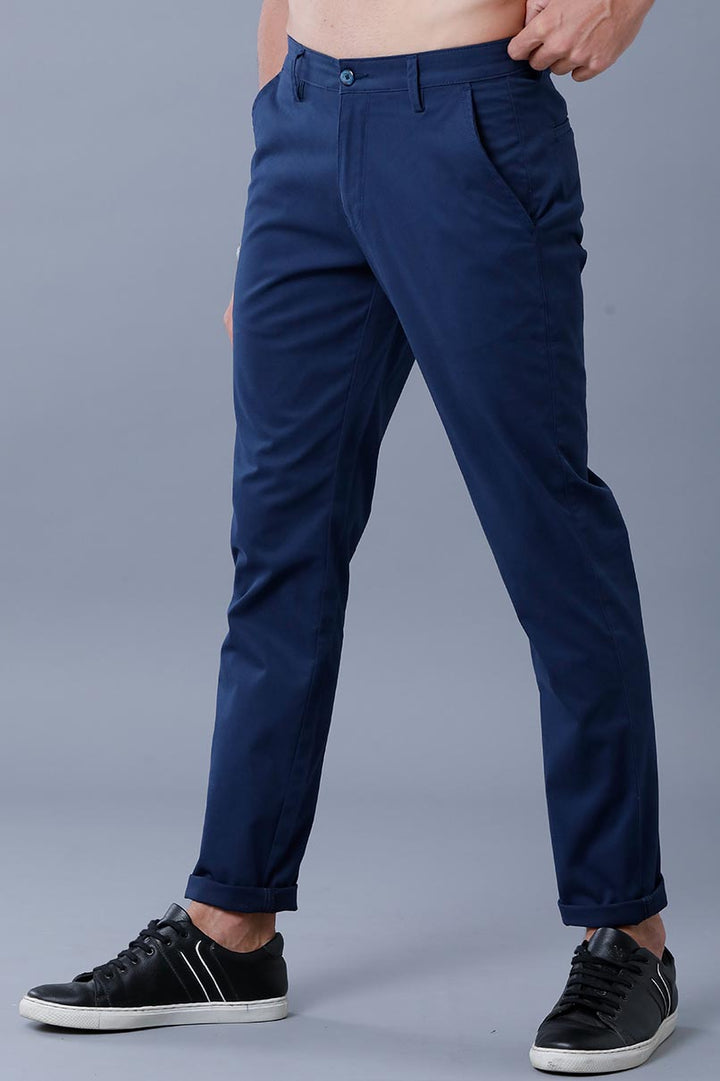 NAVY BLUE - 2 way stretch - COTTON PANT
