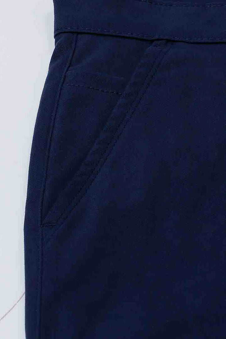 NAVY BLUE - 2 way stretch - COTTON PANT