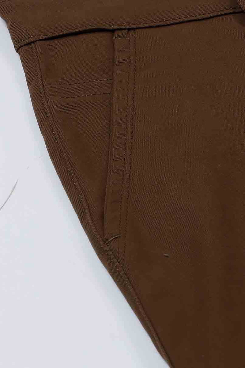 BROWN - 2 way stretch - COTTON PANT