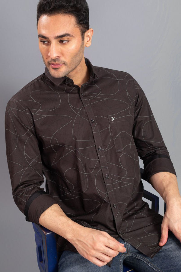 Brown Tangle Print-Full-Stain Proof