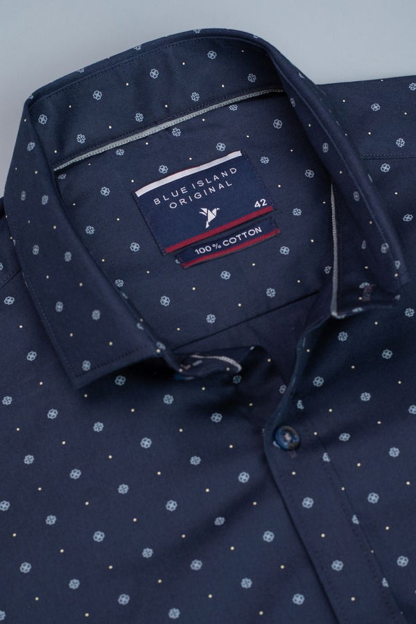 Navy Snow Print-Full-Stain Proof