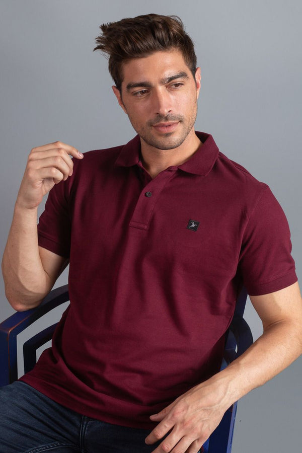Maroon Red Solid TShirt - Stain Proof