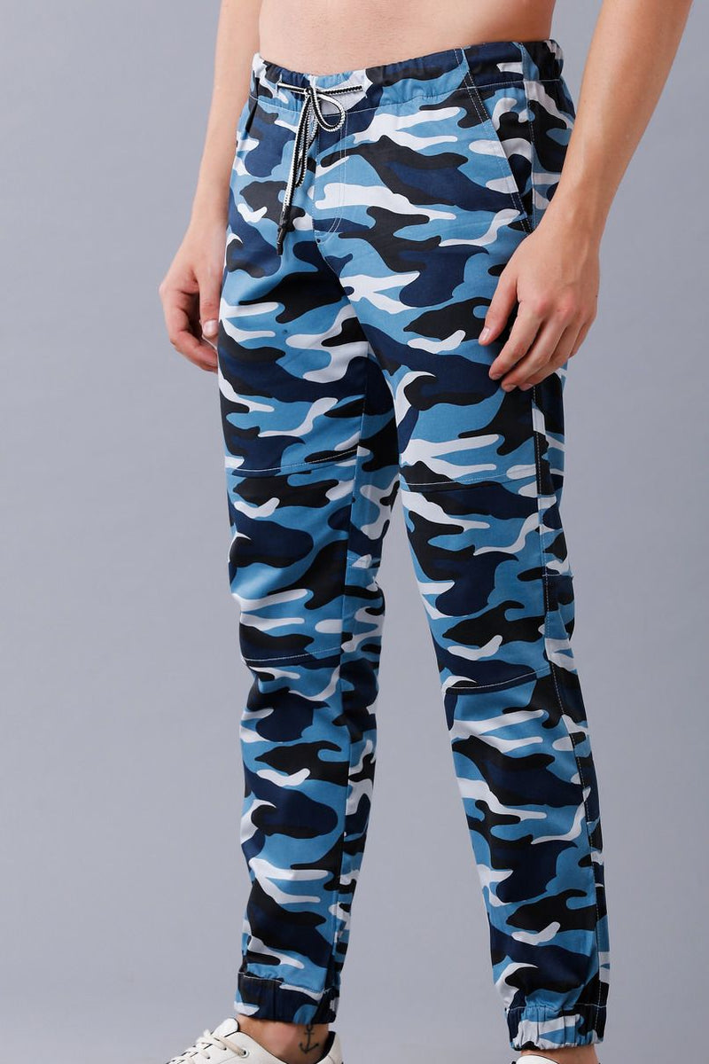 Blue Camouflage Joggers