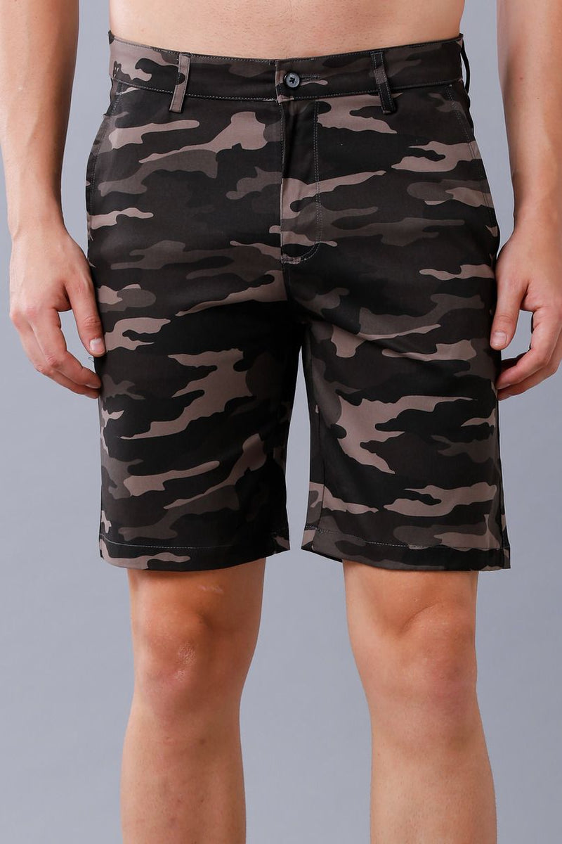 SHORTS - Black and Grey Camouflage