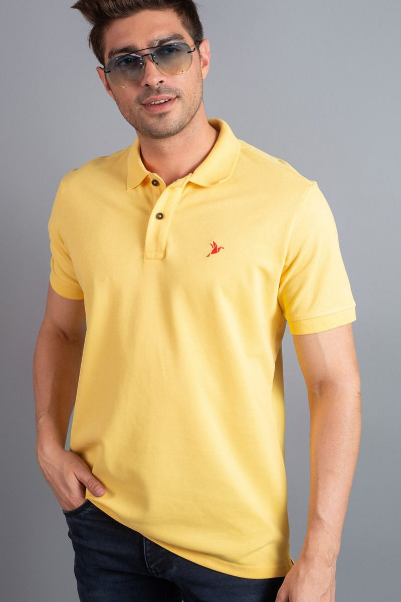 Brisk Yellow Solid TShirt - Stain Proof