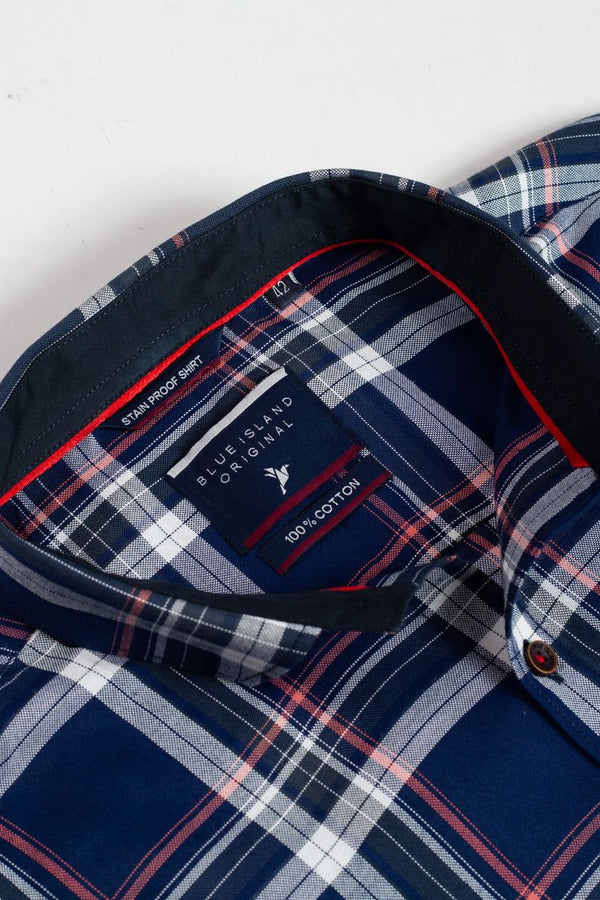 Navy and White Checks - Full-Stain Proof