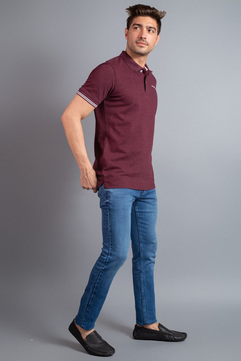 Burgundy Solid TShirt - Stain Proof