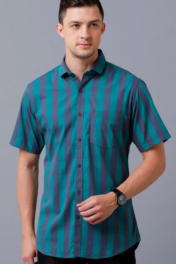 Green and Grey Checks - Half Sleeve - Stain Proof