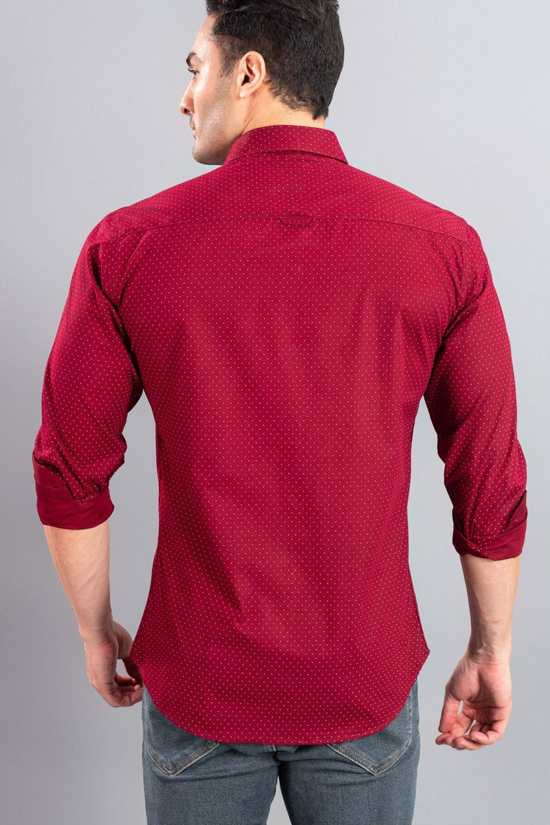 Dark Maroon Dotted Print-Full-Stain Proof