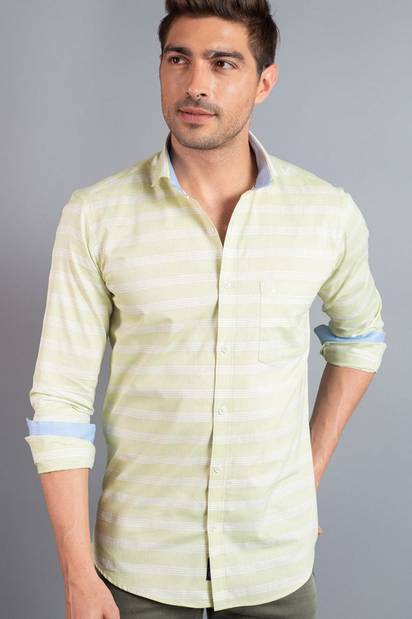 Pistah Green Multi Stripes - Full-Stain Proof