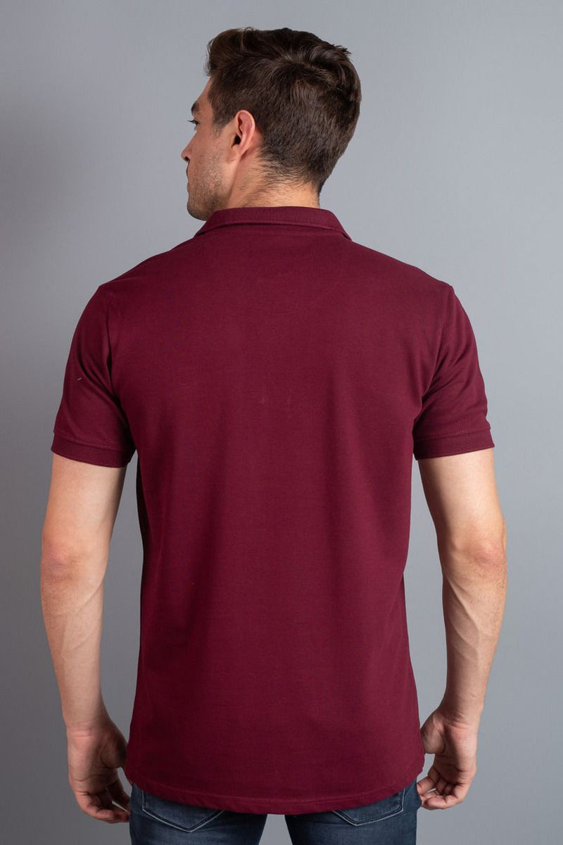 Maroon Red Solid TShirt - Stain Proof
