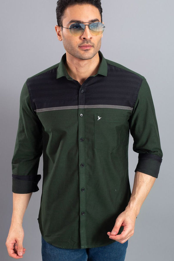 Forest Green Cross Panel Stripes -Full-Stain Proof