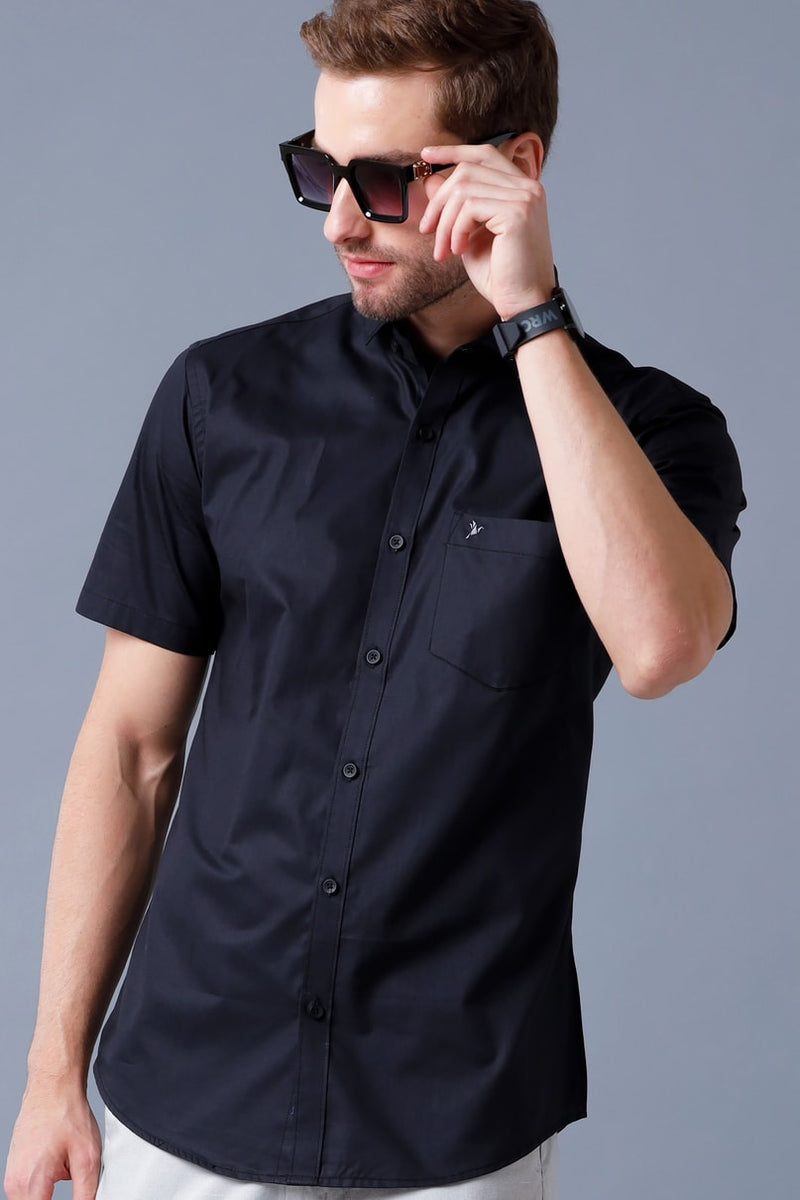 Royal Black Solid - Half Sleeve - Stain Proof