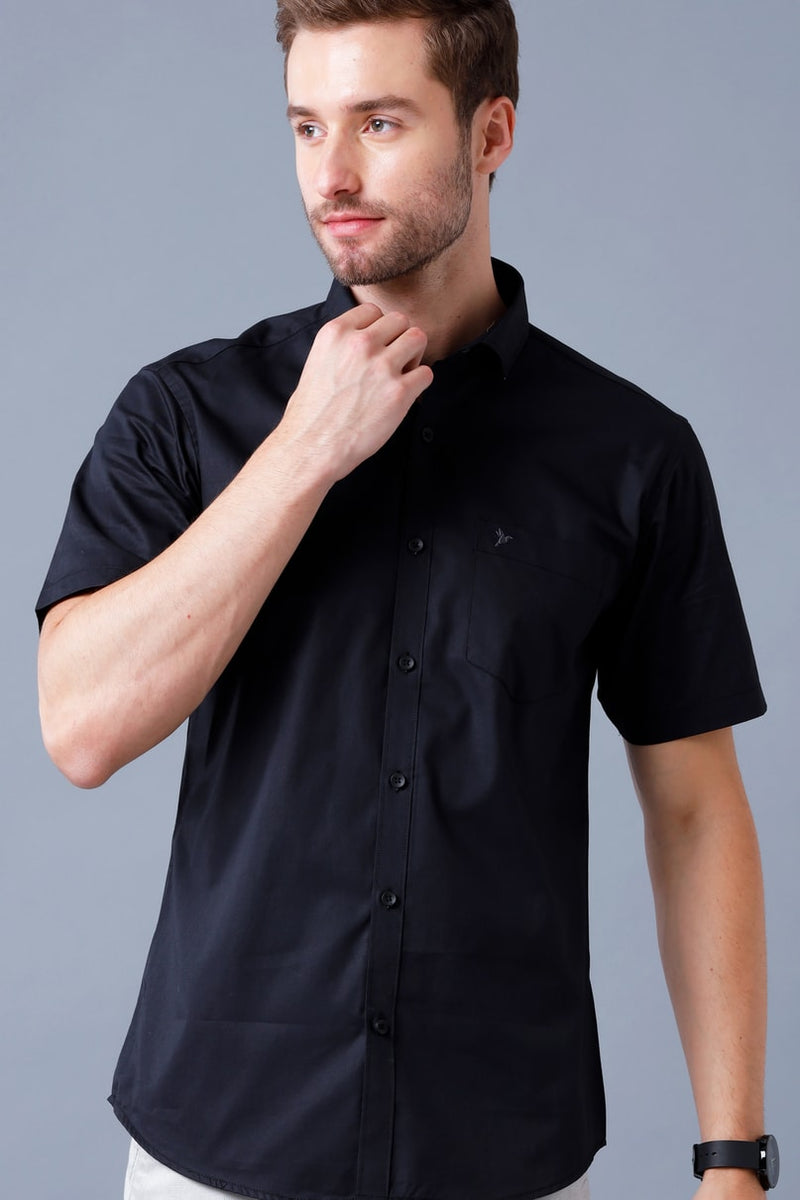 Royal Black Solid - Half Sleeve - Stain Proof