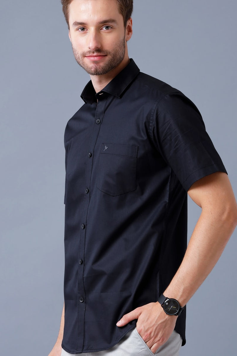 Royal Black Solid - Half Sleeve - Stain Proof