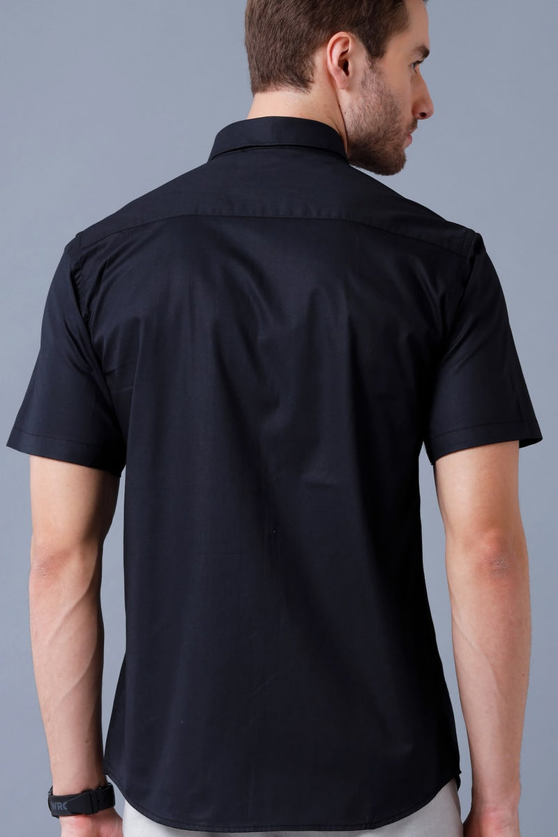 Royal Black Solid - Half Sleeve - Stain Proof